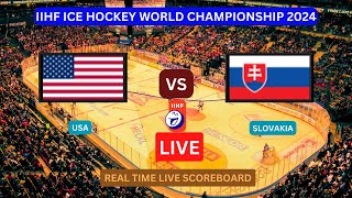 Slovakia Vs USA LIVE Score UPDATE Today Ice Hockey 2024 IIHF World Championship Match May 13 2024 [upl. by Tessil]