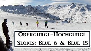 ObergurglHochgurgl Ski Slopes Skiing on Blue 6 to Blue 15 to Davids Hutte [upl. by Mcquade]