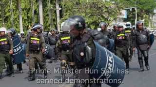 Cambodian Riot Police Attack Peaceful Protestors [upl. by Dalton]