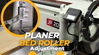 Planer Table Roller Snipe Adjustment Jet  Powermatic 20 Woodworking Planers adjustments tuning 20quot [upl. by Ydisac]