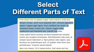 How to select different parts of text in PDF using Adobe Acrobat Pro DC [upl. by Artair]