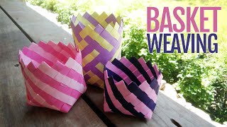 How to Weave a Basket  Paper Craft [upl. by Nezam]