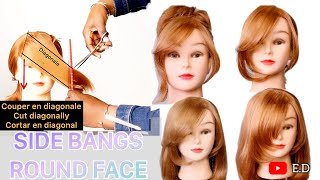 Comment couper une frange sur le côté  How to cut side bangs Flequillo Lateral [upl. by Solley]