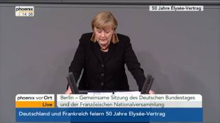 50 Jahre ÉlyséeVertrag Reden von Hollande und Merkel am 2212013 [upl. by Enila510]