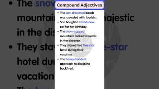 Compound Adjectives in English Grammar shorts [upl. by Nan]