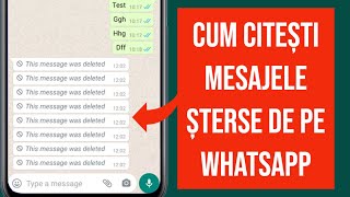 WhatsApp  cum citești mesajele șterse Android [upl. by Rosenkranz]