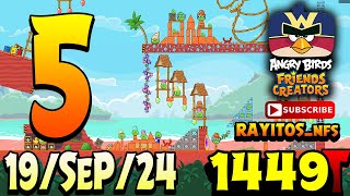 Angry Birds Friends Level 5 Tournament 1449 Highscore POWERUP walkthrough [upl. by Werdnaed]