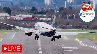 STRONG CROSSWIND Landings LIVE Birmingham Airport 28122023 planespotting [upl. by Bree70]