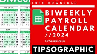 FREE Biweekly Payroll Calendar Google Sheets  2024 [upl. by Jariah]