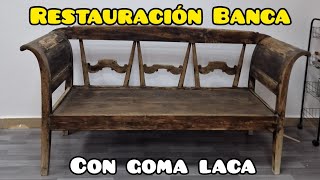 Restauración Mueble Antiguo y Aplicacion Acabado GOMA LACA [upl. by Atinaujnas]