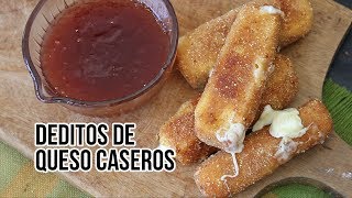 Recetas Deditos o palitos de queso caseros Sabor en la mesa Cocina facil [upl. by Garcon]