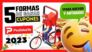 🍕 Top 5  Como GANAR CUPONES de DESCUENTO GRATIS en PEDIDOSYA 2023 para clientes NUEVOS y ANTIGUOS [upl. by Htenek]