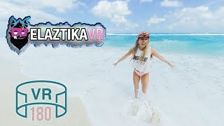 5K VR180 WELCOME TO THIS EMPTY CANCUN BEACH OF PLENTY  Cute Girl At The Beach in 3D VR 180 [upl. by Eveiveneg332]