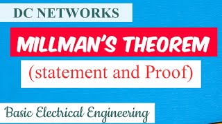 Millmans Theorem  Statement and proof [upl. by Nosniv]