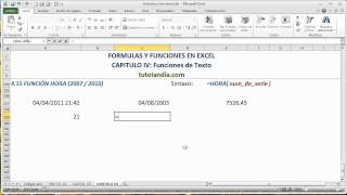 415 Función hora Fórmulas y Funciones en Excel [upl. by Landis780]