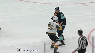 Keegan Kolesar vs Jamie Oleksiak Mar 30 2022 [upl. by Nonna]