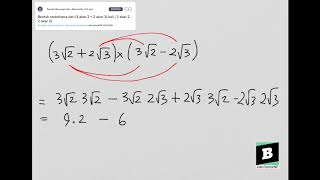 Bentuk sederhana dari 3 akar 2  2 akar 3 kali  3 akar 2  2 akar 3 [upl. by Domonic]