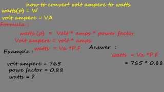 how to convert volt ampere to watts  electrical formulas  VA and W [upl. by Theron]