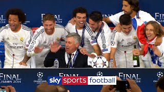 Real Madrid players invade Carlo Ancelottis press conference [upl. by Hewett]