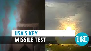 Watch US fires missile from warship to shoot down ICBM in defence test [upl. by Anafetse]