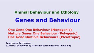 Genes and Animal Behaviour  Behavioural Genetics  Zoology BS MSc Bsc Lecture  Full HD [upl. by Annavoig503]