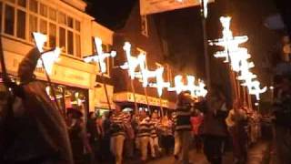 England  Bonfire Night in Lewes  November 5 [upl. by Dorkus]