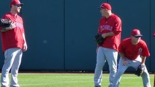 Mike Trout Josh Hamilton taking batting practice in spring training [upl. by Meit432]