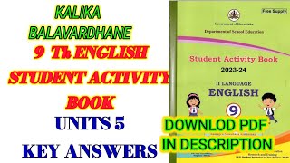 9th English Kalika Balavardhane key answers Unit 5  Kalika Balavardhane learneasilyhub [upl. by Akli]