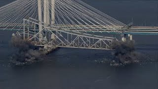 Watch the Tappan Zee Bridge demolition in less than a minute [upl. by Zehcnas]