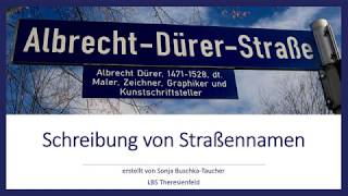 SCHREIBUNG VON STRAßENNAMEN lt ÖNORM [upl. by Ennaehr759]