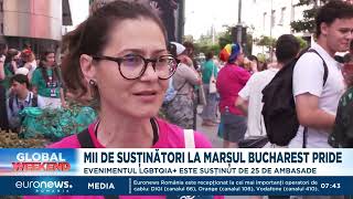 Mii de susținători la marșul Bucharest Pride quotSuntem aici să ne exprimăm iubirea față de toțiquot [upl. by Annoiek525]