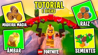 COMO PEGAR RAIZ MADEIRA MACIA FAZER GLIDER e MAIS no FORTNITE LEGO  TUTORIAL e DICAS AVANÇADAS [upl. by Idas284]