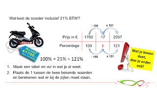 Wiskunde  Rekenen met procenten  Verhoudingstabel [upl. by Francisca590]