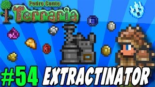 Terraria 54  PC  EXTRACTINATOR  Como trocar blocos por moedas e pedras preciosas [upl. by Cullen404]