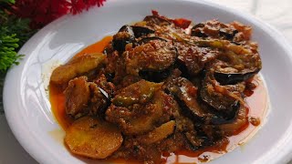 Afghan Delicious Eggplant Borani Banjan recipe برانی بانجان  Aloo Baingan [upl. by Fang395]