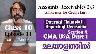 Accounts Receivables  External Financial Reporting Decision  Section A CMA USA Part 1  Episode 11 [upl. by Tyrrell]