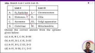 Match ListI with ListII ListI ListII A F1 Particles I Chromosomes B Histones II Cilia C Axoneme [upl. by Palermo171]