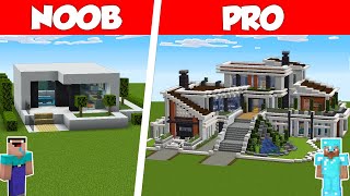 Minecraft NOOB vs PRO MODERN HOUSE BUILD CHALLENGE in Minecraft  Animation [upl. by Oiciruam]