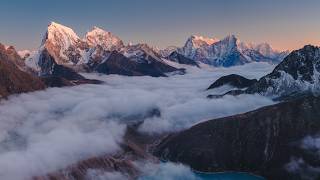 Gokyo Lakes Cholatse Gokyo Village Mount Everest and Nuptse panorama 4k 60fps [upl. by Yhtorod]