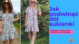 Podwijanie sukienki na maszynie  podstawy szycia [upl. by Leunamme205]