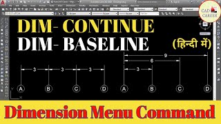 Dim continue amp Dim Baseline Command in AutoCAD  Using Dim continue  Using Dim Baseline [upl. by Encrata]