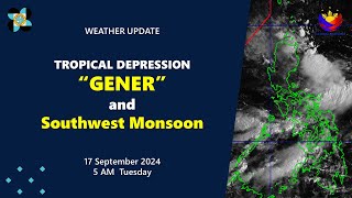 Press Briefing Tropical Depression GenerPH 5 AM Update September 17 2024  Tuesday [upl. by Naitsirk]