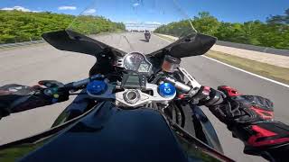 CBR100RR vs ZX10RR Masarykuv okruh Brno POV [upl. by Rikahs]