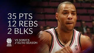 Kenyon Martin 35 pts 12 rebs 2 blks vs Sonics 0203 season [upl. by Eirb]