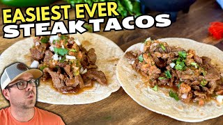 Quick and Easy Steak Tacos with a Homemade Griddle Salsa  Keeping it SIMPLE [upl. by Niddala]