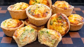 Mini Quiches Salmon and Broccoli [upl. by Ahseuqram]