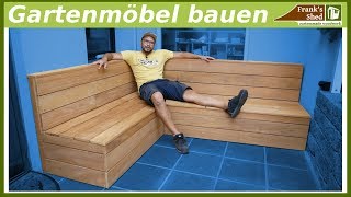 Gartenmöbel aus Holz bauen  Sitzbank für Terrasse selber bauen  DIY [upl. by Nodarb]