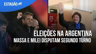 ELEIÇÕES NA ARGENTINA Segundo turno será disputado por Massa e Milei [upl. by Lucier]