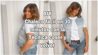 Como hacer el chaleco tendencia facil en media hora  DIY costura fácil [upl. by Arnelle740]