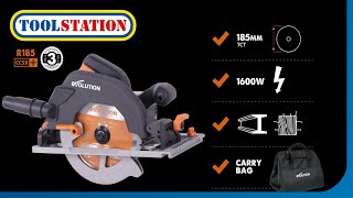 Versatile Cutting Introducing the Evolution R185CCSX TrackCompatible Circular Saw  Toolstation [upl. by Sydel]